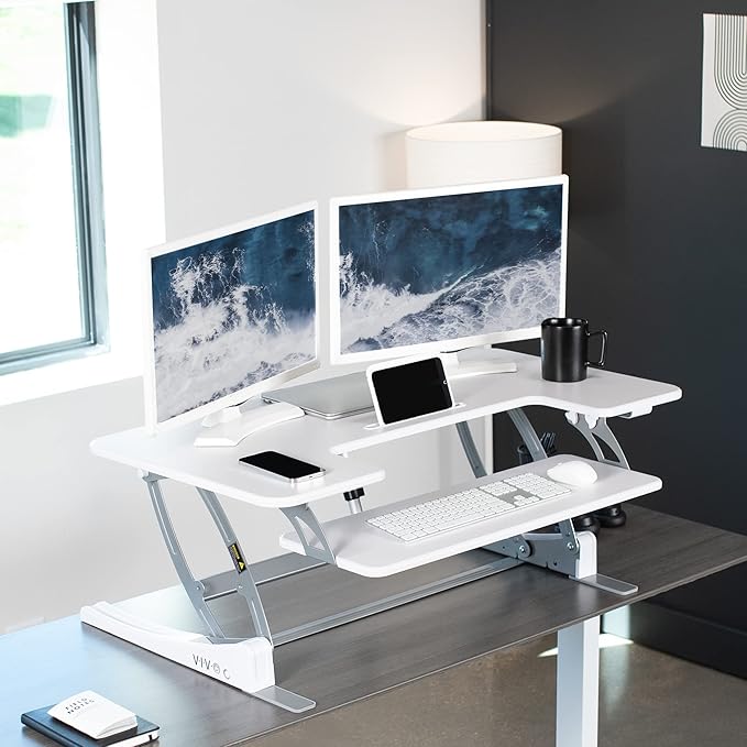 VIVO 42 inch Height Adjustable Stand Up Desk Converter, V Series, Quick Sit to - Image 2