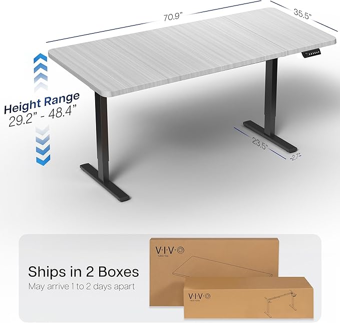 VIVO Electric 71 x 36 in Standing Desk, Memory Height Adjustment, 1B Series - Image 3