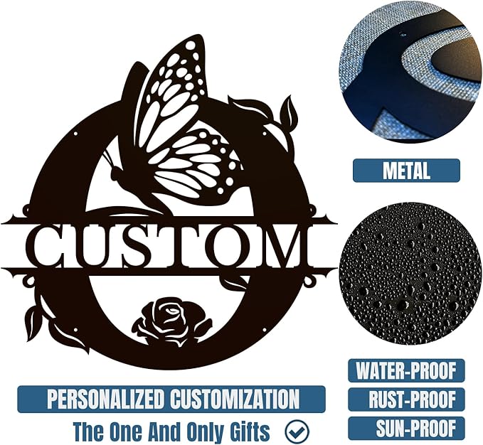 Personalized Custom Letter Name metal Signs, Custom Black Letter Monogram Wall - Image 6
