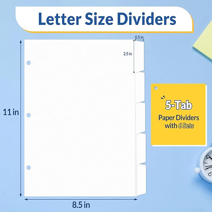 SUNEE Binder Dividers with Tabs - Image 2