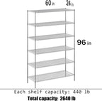 Regal Altair 24" Deep x 60" Wide x 96" Height Wire Shelving Kit | 6-Tier | NSF - Image 3