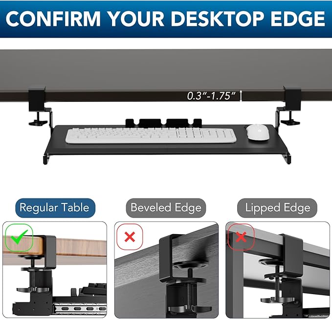 AX WABER Keyboard Tray Under Desk Pull Out - Image 7