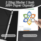 CIXILDTS 1-inch Round Ring Binder, Durable 1" 3 Ring Binder Fit Letter Size - Image 4