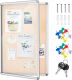 Geetery 36 x 48 Inch Enclosed Fabric Bulletin Board Tamperproof Lockable
