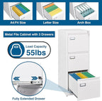 PEUKC 3-Drawer File Cabinet - Image 4
