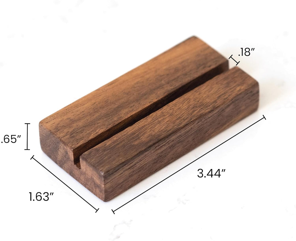 (2 Pack) Wood Calendar Stands - Desk Calendar Base - South American Walnut - Wooden Block - Monthly Desk Card Refill Holder - Office Home Gift Decor