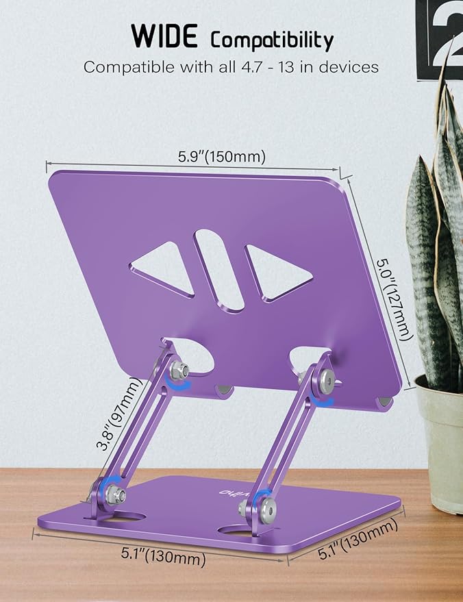 Aoviho Tablet Stand Holder for Desk, Adjustable Desktop Tablet Holder, Foldable - Image 5
