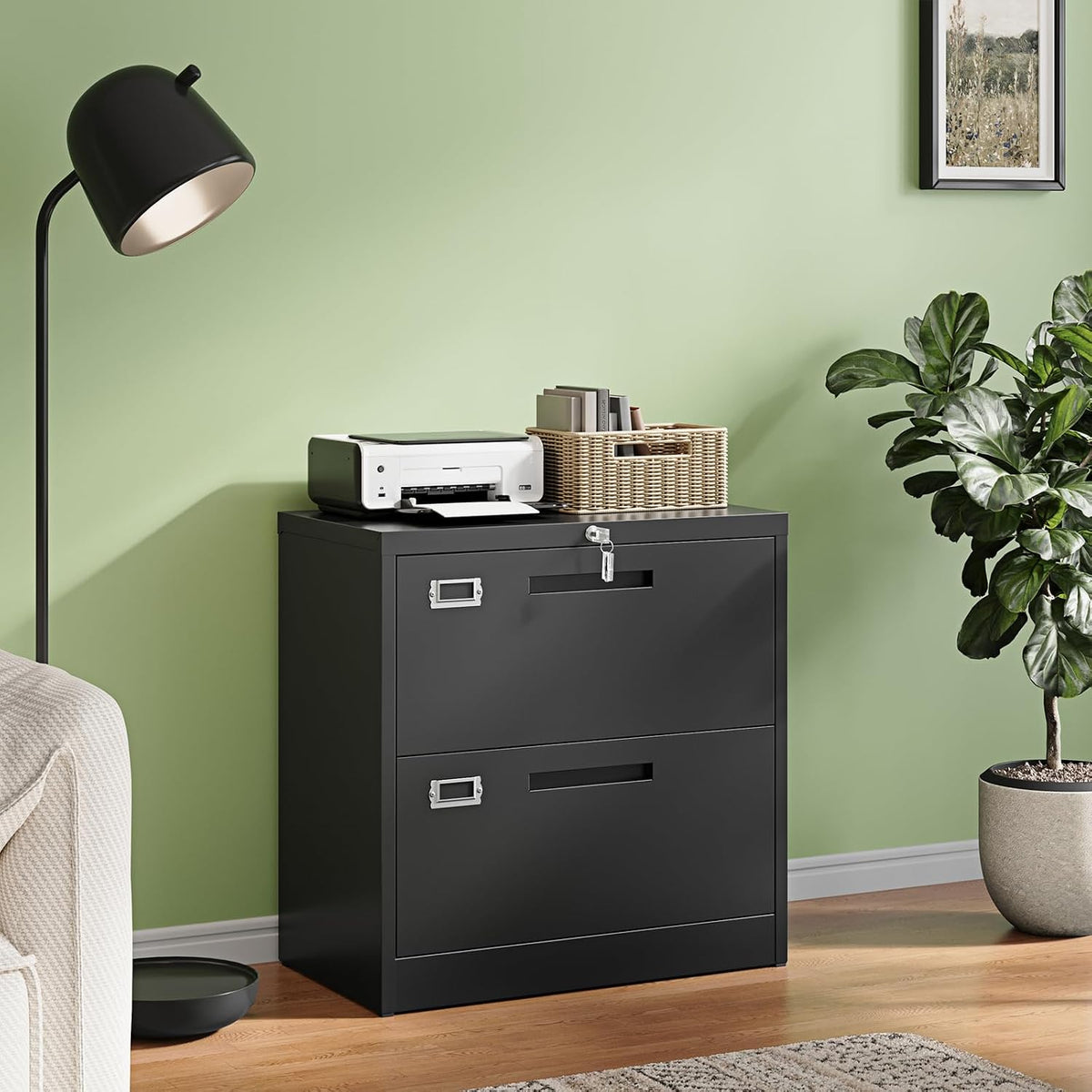 letaya 2 drawer file cabinet with lock,metal lateral, main product view