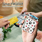 BWEGRHE Small Travel Wallets, Cute Dog Paw Prints Slim Minimalist Front Pocket - Image 4