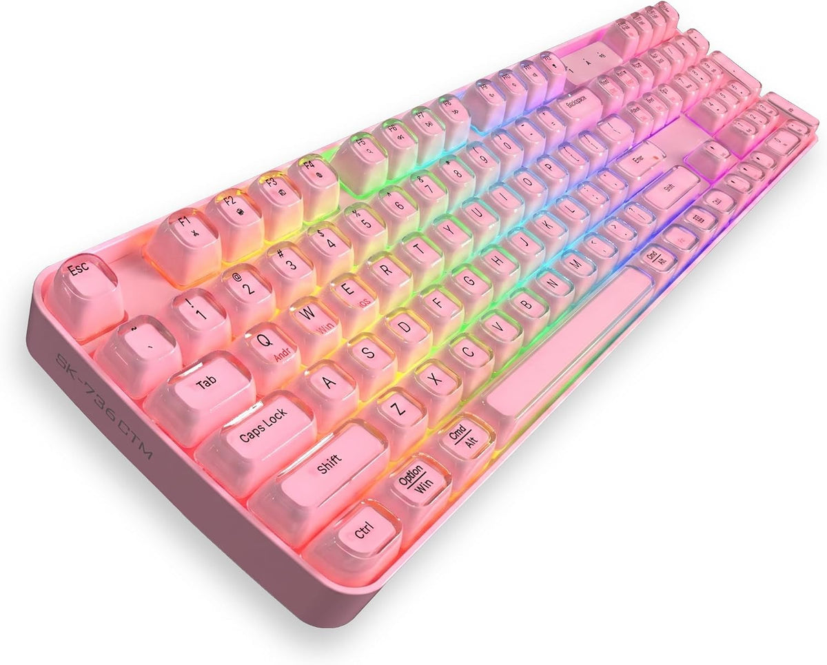 Lomiluskr RGB Arc Wireless Keyboard, BT/2.4G/Wired Tri-Mode, Full Size Crysta...