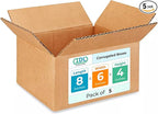IDL Packaging - B-864-5 Small Corrugated Shipping Boxes 8"L x 6”W x 4"H - by IDLPackaging