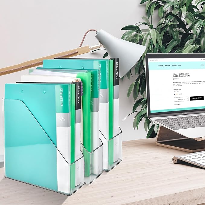 Akamino 2 Pack Acrylic Magazine File Holder, A4 Vertical File Organizer - Image 2