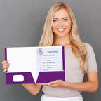 Jutom 50 Pcs 2 Pocket Glossy Paper Folders Glossy Paper Laminated Portfolios - Image 4