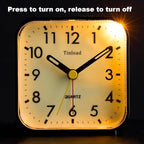 Tinload Small Battery Operated Analog Travel Alarm Clock Silent Non Ticking - Image 8