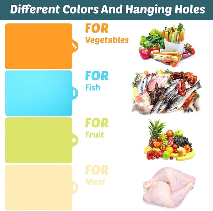 20 Pcs Flexible Cutting Board Mats Plastic Cutting Mats Non Slip Chopping Board - Image 6