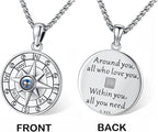 Compass Necklace for Women Men 925 Sterling Silver Pendant Urn Necklaces for - Image 4