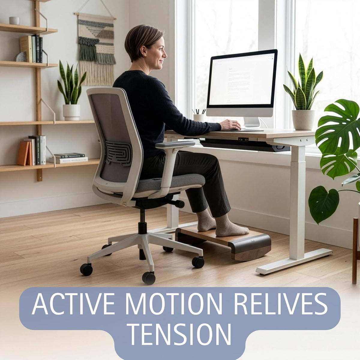 Tiel Ergonomic Wooden Foot Rest for Under Desk