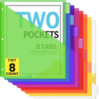 Sooez 8 Count Dividers with Pockets, 8 Tabs Binder Dividers by Sooez