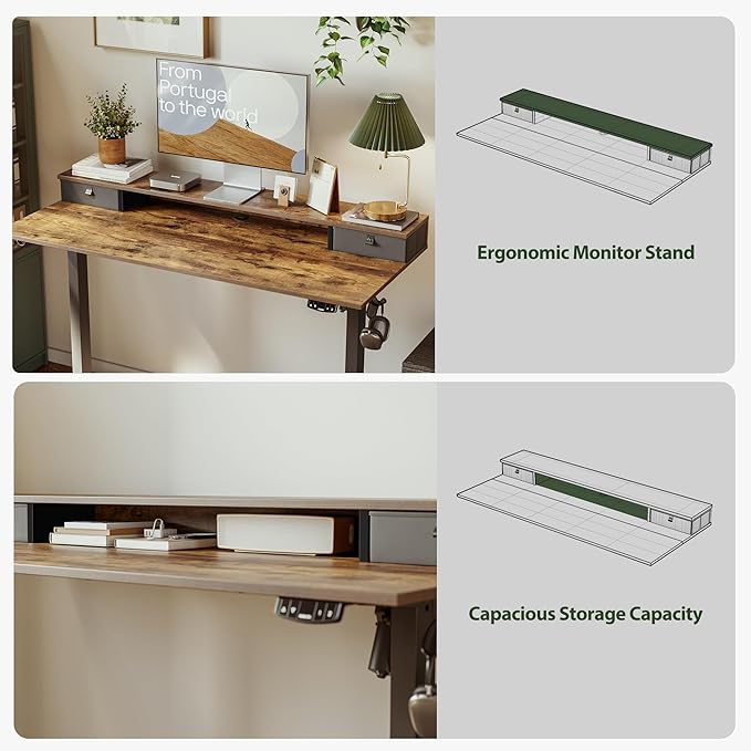 Agilestic 53 x 24 Inches Height Adjustable Electric Standing Desk - Image 6