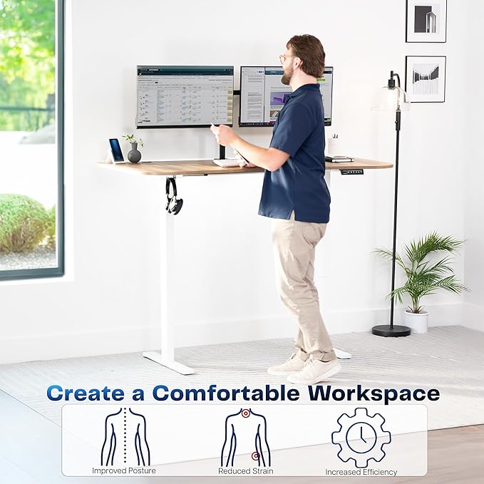 VIVO Electric 63 x 32 in Standing Desk, Memory Height Adjustment, 1B Series - Image 4