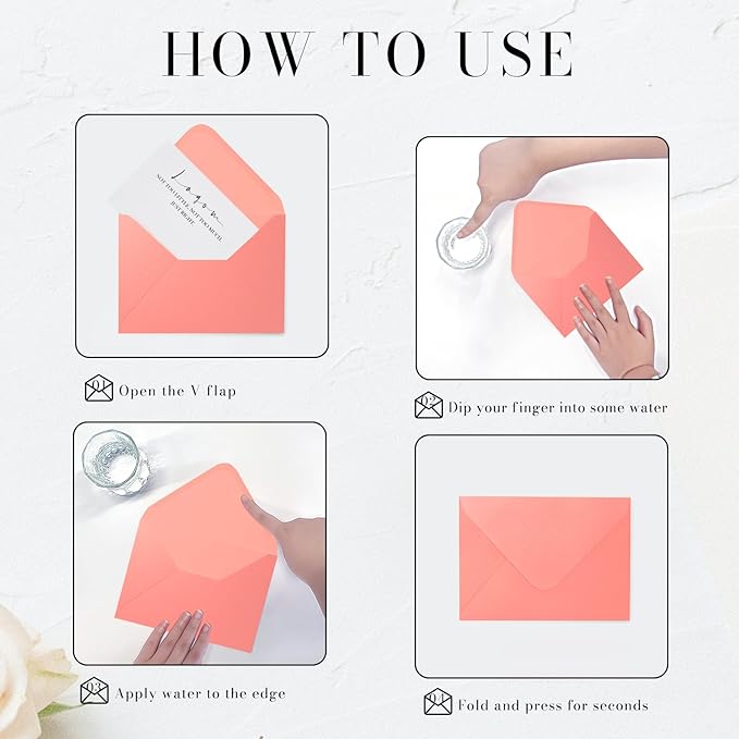 Pink Pearl Envelopes 5x7-100 PCS Goefun Metallic A7 Euro Flap Envelopes - Image 3