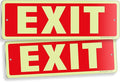 iSYFIX Exit Glow in the Dark Sign Aluminum – 2 Pack 12x4 Inch – Photoluminiscent by iSYFIXPREMIUMSIGNS