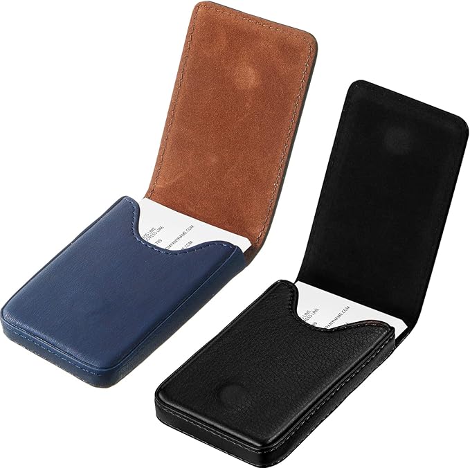 Outus 2 Pieces Business Card Holder, PU Leather Business Card Case Pocket Wallet by Outus
