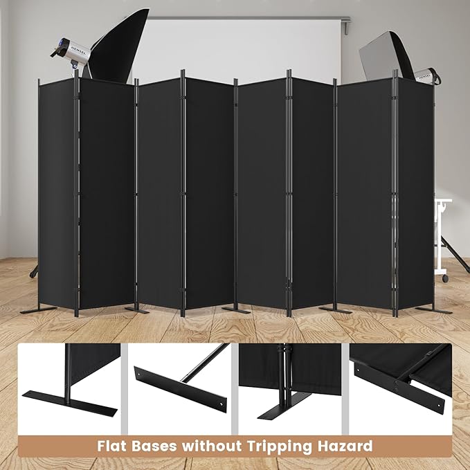 C-Hopetree 8 Panels Room Divider, 6 Ft Tall Indoor Folding Privacy Screen - Image 6
