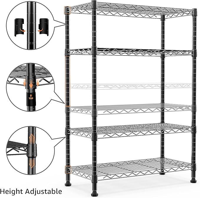 M MZG 1000 lbs Storage Shelving Steel Heavy Duty 4-Tier Utility Shelving Unit - Image 5