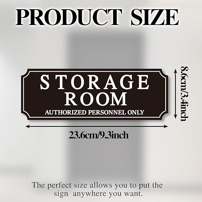 Storage Room Door Sign for Business and Home, Self-Adhesive Durable Modern - Image 2
