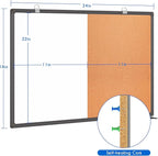 Magnetic White Board and Cork Board Combo, 24 X 18 inches Whiteboard Bulletin - Image 6