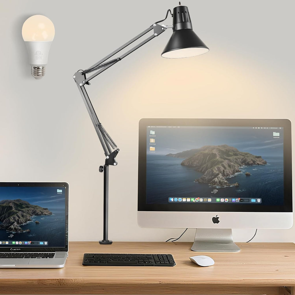 led clamp on desk lamp, 360°adjustable swing arm, main product view
