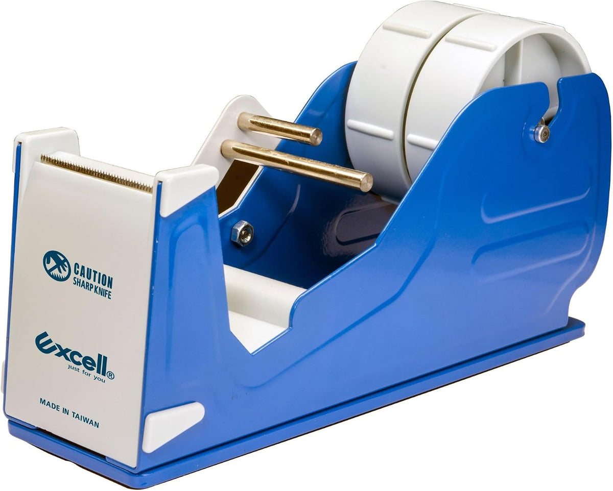 Excell Deluxe Twin Wide Metal Multi-Roll Desktop Tape Dispenser with Tiered M...