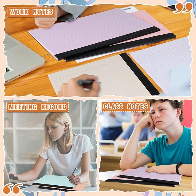 Lincia 12 Pcs 11" x 9.5" Legal Pads College Ruled Notepad Landscape Notebook - Image 6