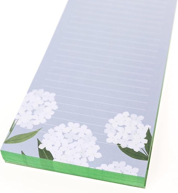 Graphique White Hydrangeas Magnetic Notepad, 100 Tear-Away Sheets - Image 2
