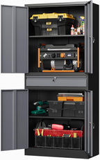 letaya metal garage storage cabinet with drawer,4 door, package contents