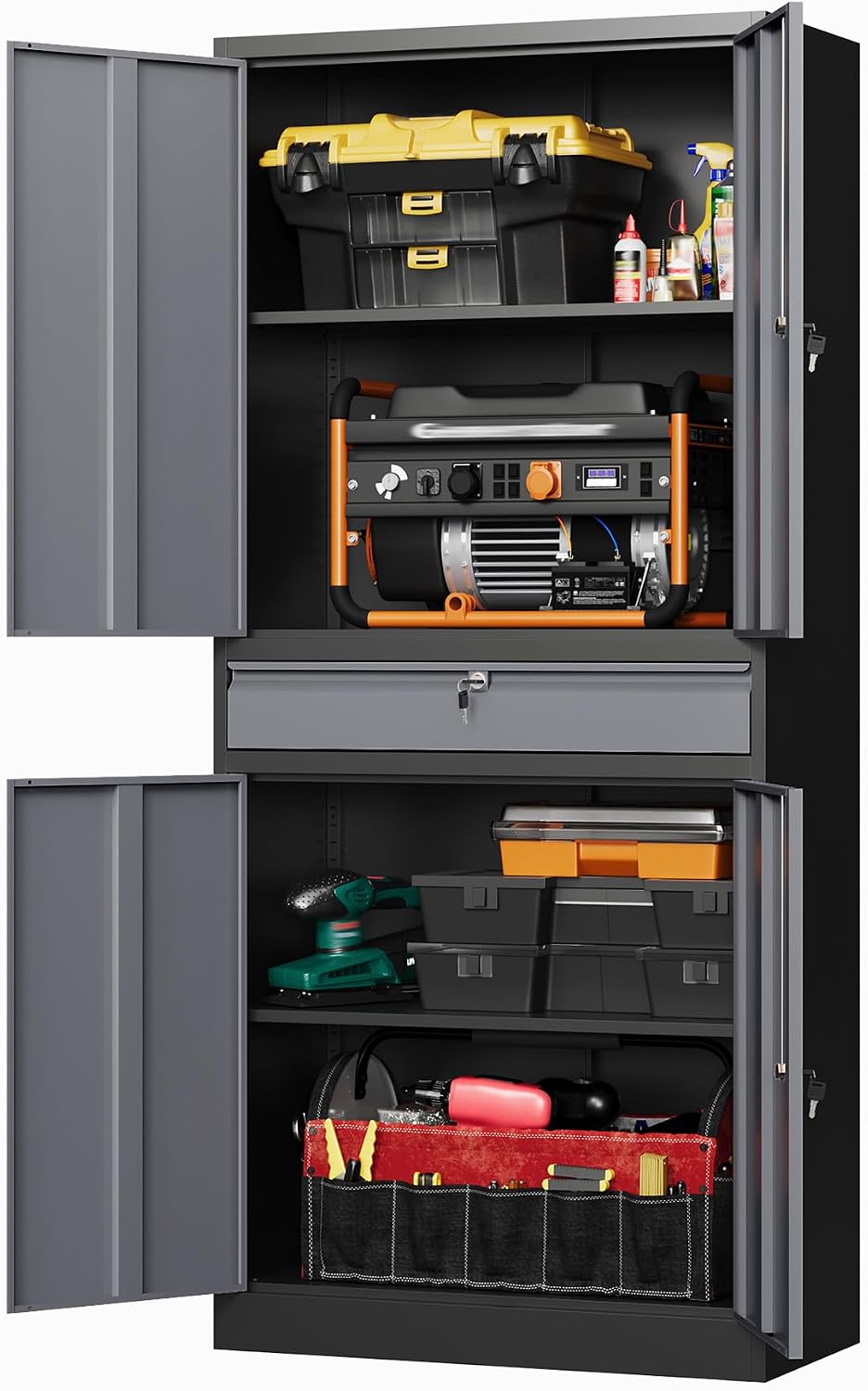 letaya metal garage storage cabinet with drawer,4 door, package contents