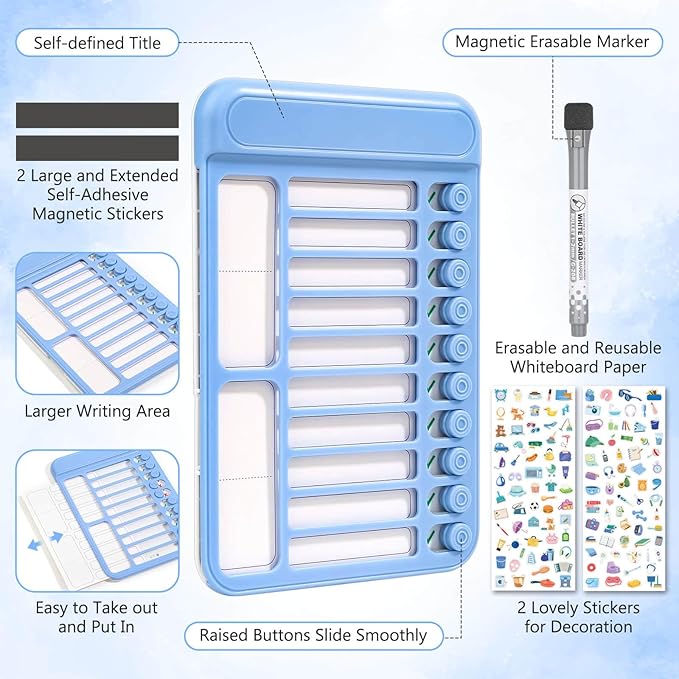 Audab Dry Erase Chore Chart for Kids, Magnetic Whiteboard Checklist Board - Image 4