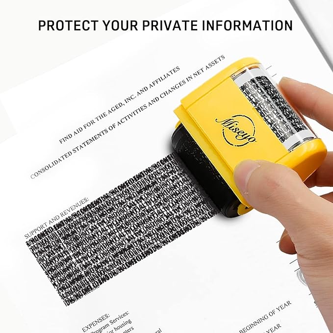 Miseyo Wide Identity Theft Protection Roller Stamp Set - Image 4