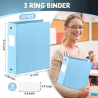 Henoyso 12 Pcs 3 Ring Binder 2 Inch Round Fits Letter Size 8.5'' x 11'' Paper - Image 2