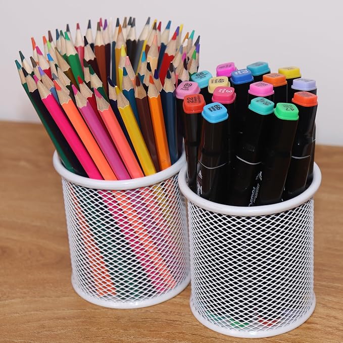 SNOW COOLER Pen Holder Mesh Pencil Holder Metal Pen Holder Cup Pencil Cup Holder - Image 6