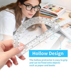 CertBuy 48 Pack Clear Protractor 6 Inch, Plastic Protractor Math Protractors - Image 3