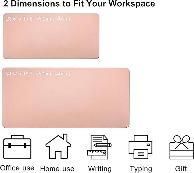 SUJAYU Dual Sided PU Leather Desk Pad, Mouse Pad, Office Desk Mat, Non-Slip - Image 2