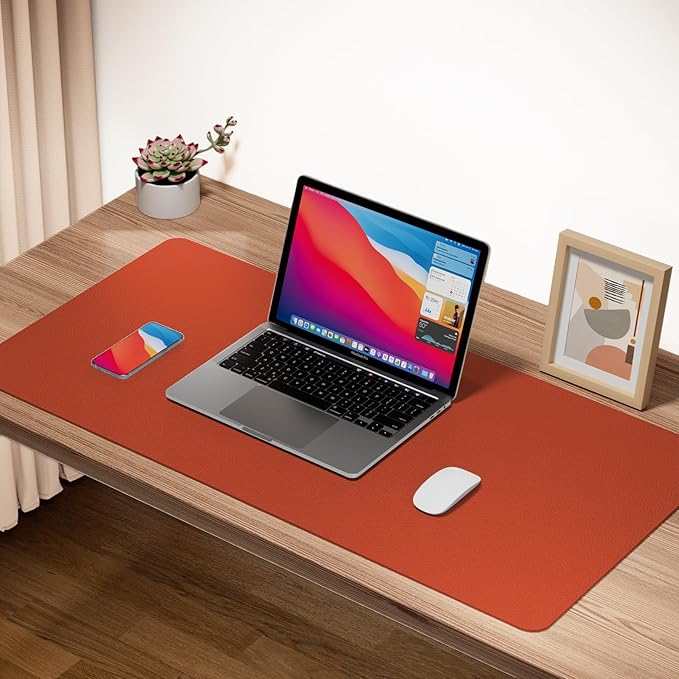 Boutilon Leather Desk Pad Protector, Non-Slip Mouse Pad, Laptop Desk Pad - Image 2