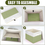 Bagnizer Large 22 Quart Linen Fabric Foldable Storage Bin Cube Organizer Basket - Image 3