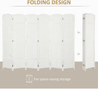 HOMCOM Room Divider, 6 Panel Folding Privacy Screen, 5.6' Tall Freestanding - Image 4