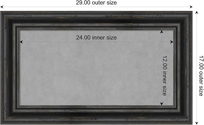 Amanti Art Black Framed Magnetic Board 17x29 Small Vision Board - Image 3