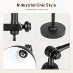 VONLUCE Rustic Desk Lamp Bronze Adjustable, Industrial Style Metal Task Lamps - Image 7