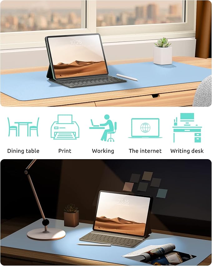 YSAGi Leather Desk Protector, Office Mat, Large Mouse Mat, Non-Slip PU Leather - Image 6