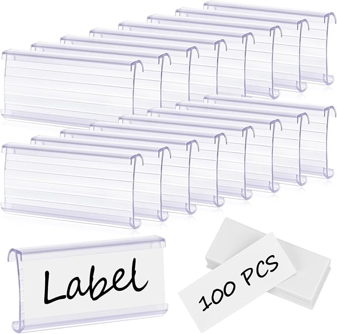 100 Pcs Wire Shelf Label Holder by Meetory